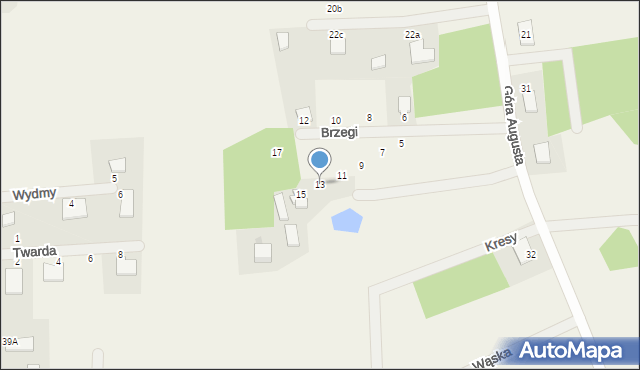 Skrzeszewo, Brzegi, 13, mapa Skrzeszewo