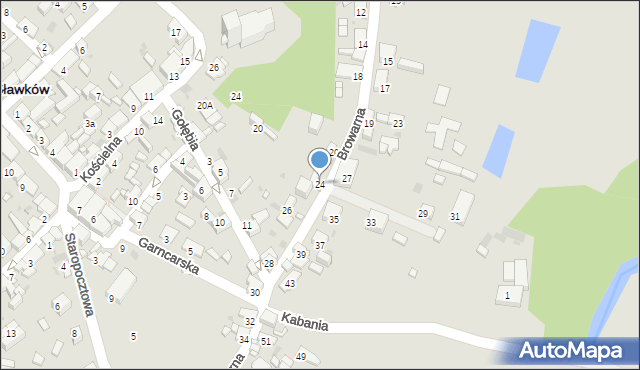Sławków, Browarna, 24, mapa Sławków