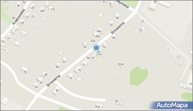 Sławków, Browarna, 65, mapa Sławków