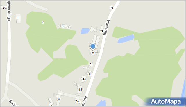 Sławków, Browarna, 80, mapa Sławków