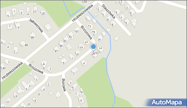 Sławków, Brzozowa, 10, mapa Sławków