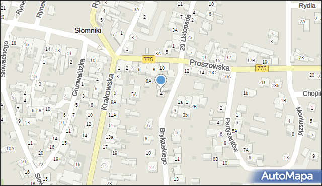 Słomniki, Brykalskiego Stanisława, por., 2, mapa Słomniki