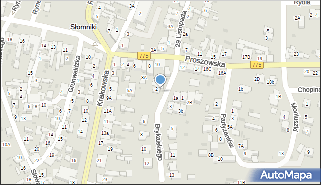 Słomniki, Brykalskiego Stanisława, por., 4, mapa Słomniki