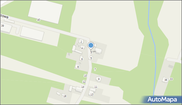 Słubica A, Brzozowa, 3, mapa Słubica A