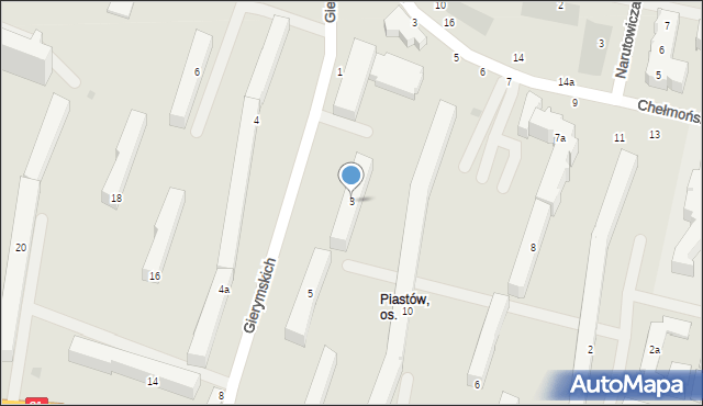 Słupsk, Braci Gierymskich, 3, mapa Słupska