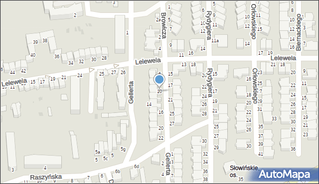 Słupsk, Browicza Tadeusza, prof., 10, mapa Słupska