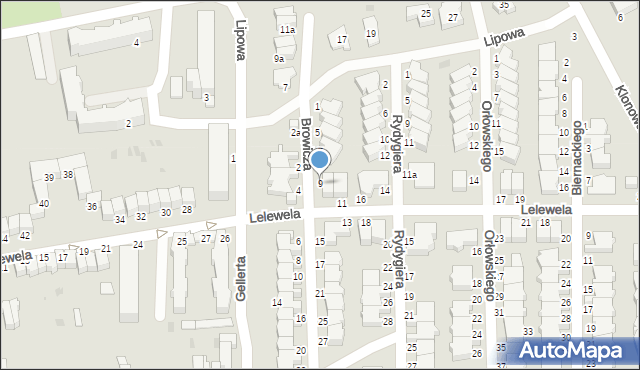 Słupsk, Browicza Tadeusza, prof., 9, mapa Słupska