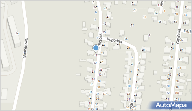 Słupsk, Brzóski Stanisława, ks., 11, mapa Słupska