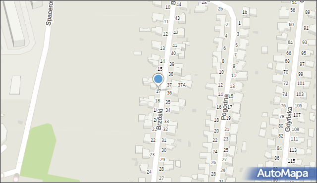 Słupsk, Brzóski Stanisława, ks., 17, mapa Słupska