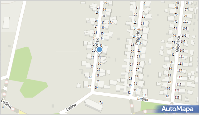 Słupsk, Brzóski Stanisława, ks., 31, mapa Słupska