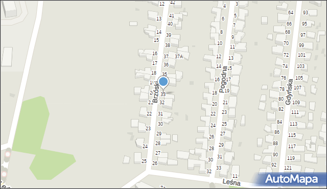 Słupsk, Brzóski Stanisława, ks., 33, mapa Słupska