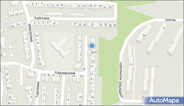 Słupsk, Brzozowa, 20, mapa Słupska