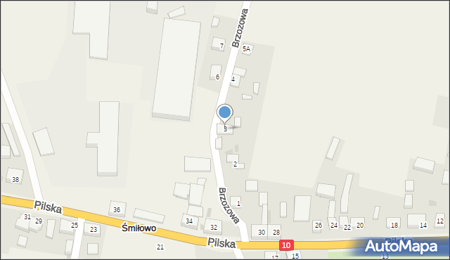 Śmiłowo, Brzozowa, 3, mapa Śmiłowo