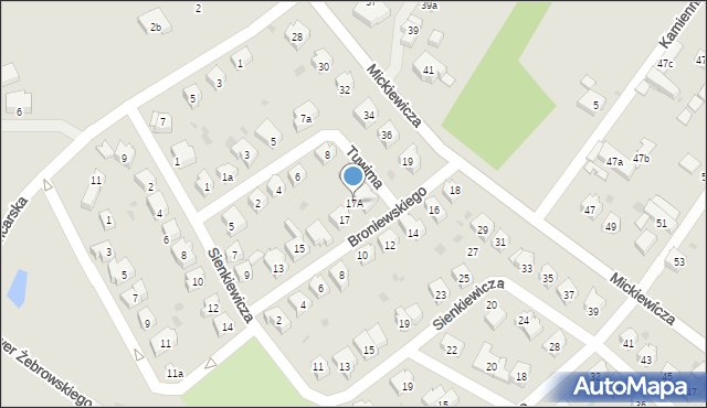 Sobótka, Broniewskiego Władysława, 17A, mapa Sobótka