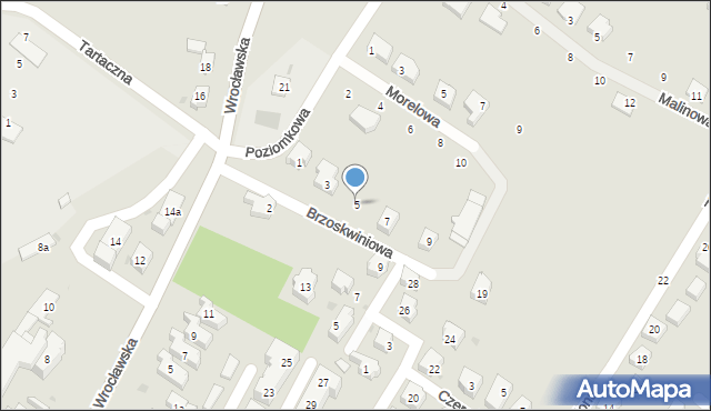 Sobótka, Brzoskwiniowa, 5, mapa Sobótka