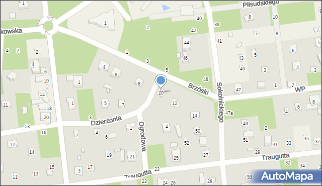 Sokolniki-Las, Brzóski Stanisława, ks., 10, mapa Sokolniki-Las