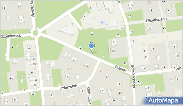 Sokolniki-Las, Brzóski Stanisława, ks., 3, mapa Sokolniki-Las
