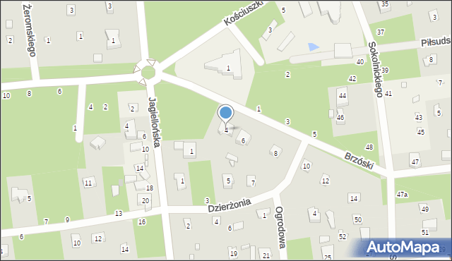 Sokolniki-Las, Brzóski Stanisława, ks., 4, mapa Sokolniki-Las