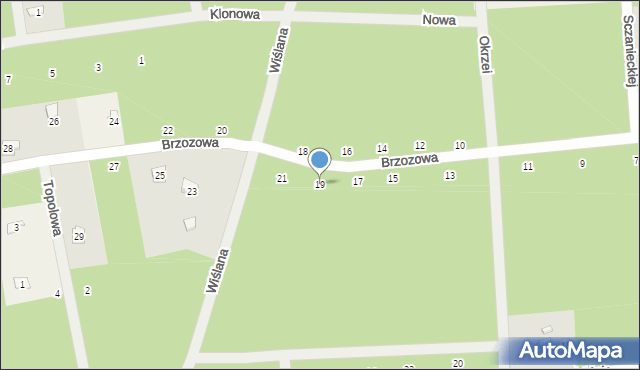 Sokolniki-Las, Brzozowa, 19, mapa Sokolniki-Las