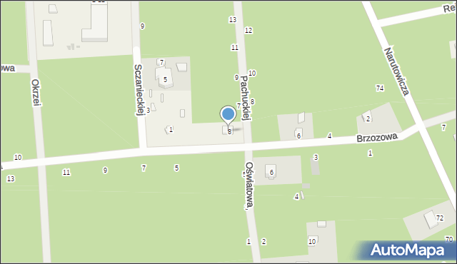 Sokolniki-Las, Brzozowa, 8, mapa Sokolniki-Las