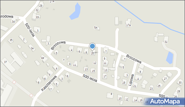 Sompolno, Brzozowa, 10, mapa Sompolno