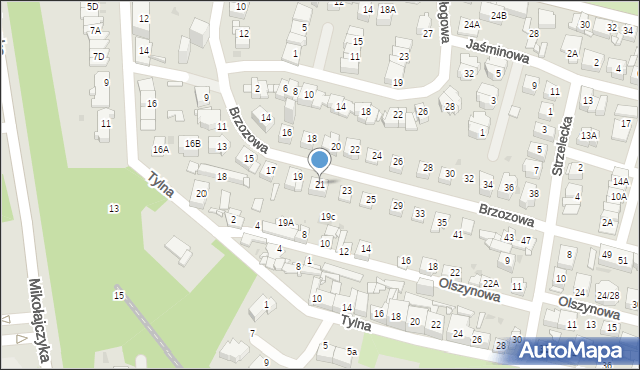 Sosnowiec, Brzozowa, 21, mapa Sosnowca