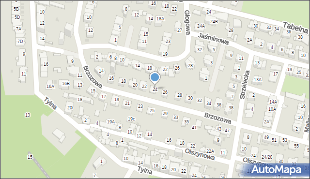 Sosnowiec, Brzozowa, 24, mapa Sosnowca