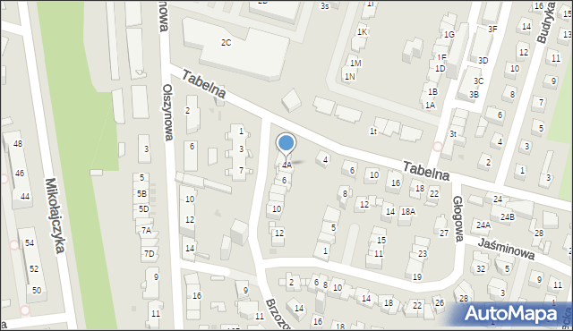 Sosnowiec, Brzozowa, 4A, mapa Sosnowca