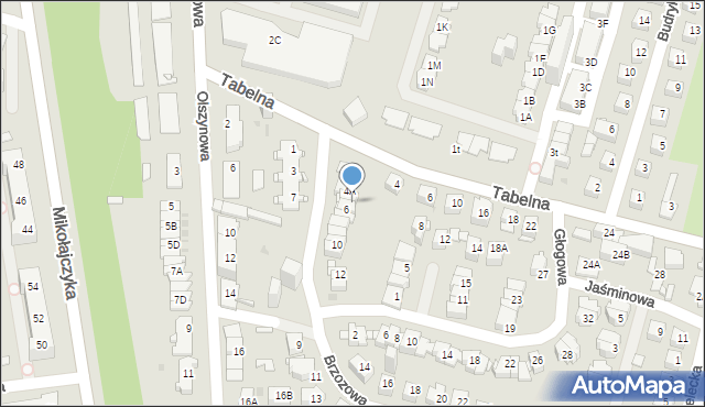 Sosnowiec, Brzozowa, 6B, mapa Sosnowca