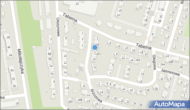 Sosnowiec, Brzozowa, 8, mapa Sosnowca