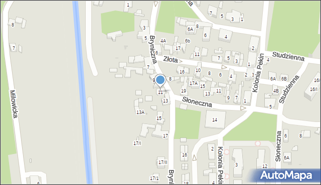 Sosnowiec, Bryniczna, 11, mapa Sosnowca