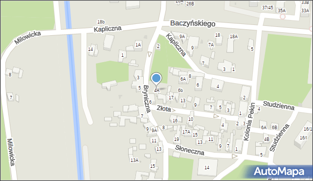 Sosnowiec, Bryniczna, 4A, mapa Sosnowca