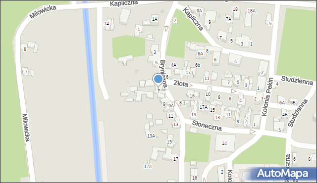 Sosnowiec, Bryniczna, 7, mapa Sosnowca