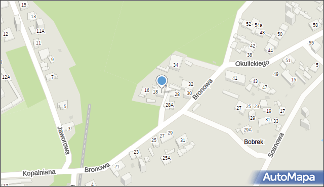 Sosnowiec, Bronowa, 20, mapa Sosnowca