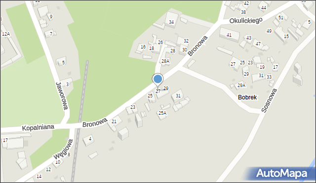 Sosnowiec, Bronowa, 27, mapa Sosnowca