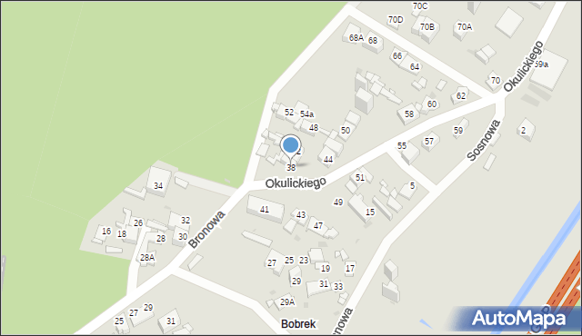 Sosnowiec, Bronowa, 38, mapa Sosnowca