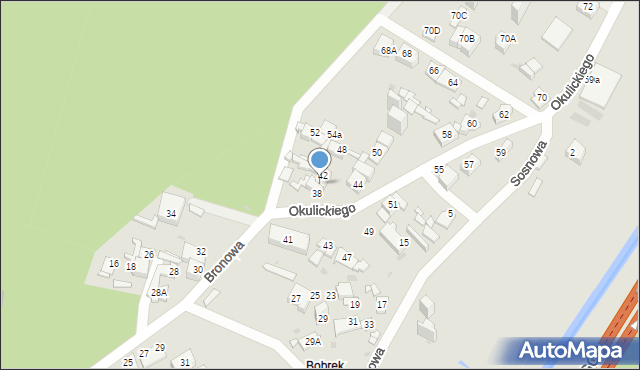 Sosnowiec, Bronowa, 40, mapa Sosnowca