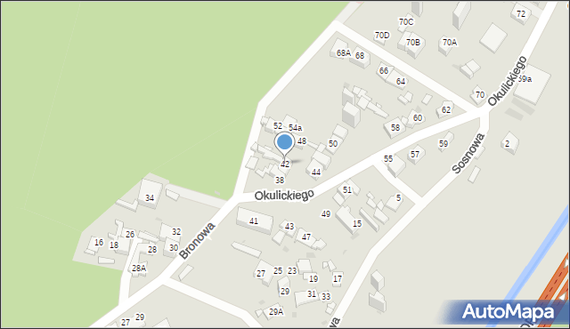 Sosnowiec, Bronowa, 42, mapa Sosnowca