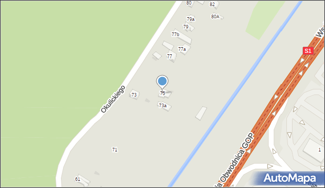 Sosnowiec, Bronowa, 75, mapa Sosnowca