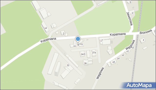 Sosnowiec, Bronowa, 9, mapa Sosnowca