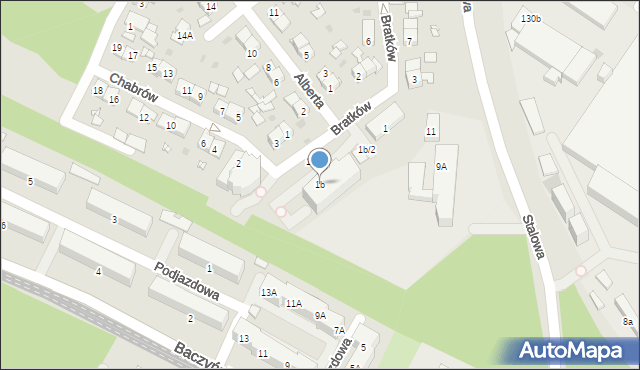 Sosnowiec, Bratków, 1b, mapa Sosnowca