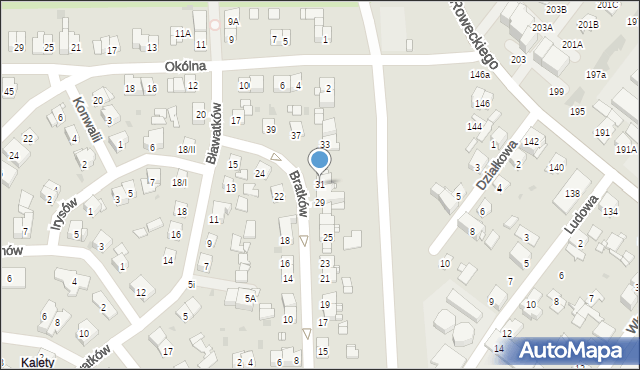 Sosnowiec, Bratków, 31, mapa Sosnowca