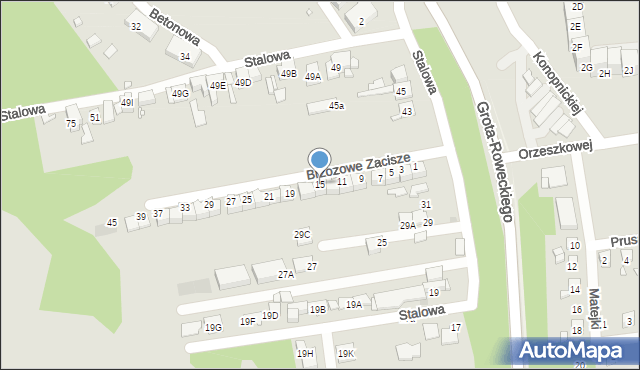 Sosnowiec, Brzozowe Zacisze, 15, mapa Sosnowca