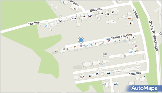 Sosnowiec, Brzozowe Zacisze, 29, mapa Sosnowca