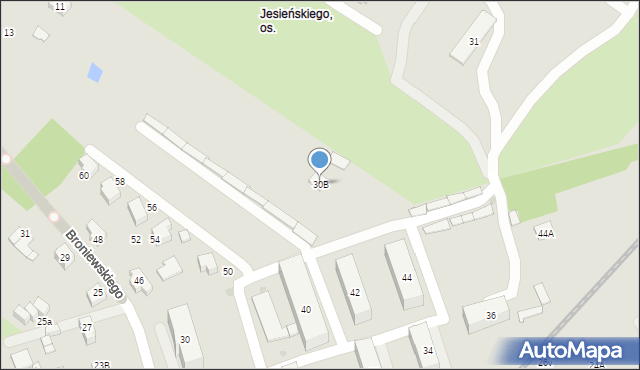 Sosnowiec, Broniewskiego Władysława, 30B, mapa Sosnowca