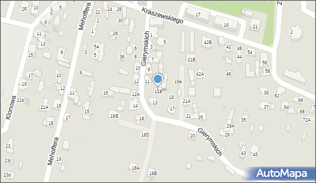 Sosnowiec, Braci Gierymskich, 11a, mapa Sosnowca