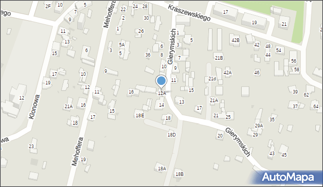 Sosnowiec, Braci Gierymskich, 12A, mapa Sosnowca
