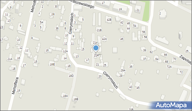 Sosnowiec, Braci Gierymskich, 21A, mapa Sosnowca