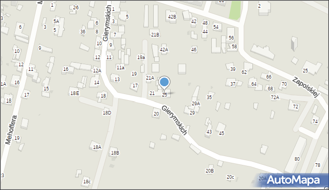 Sosnowiec, Braci Gierymskich, 25, mapa Sosnowca