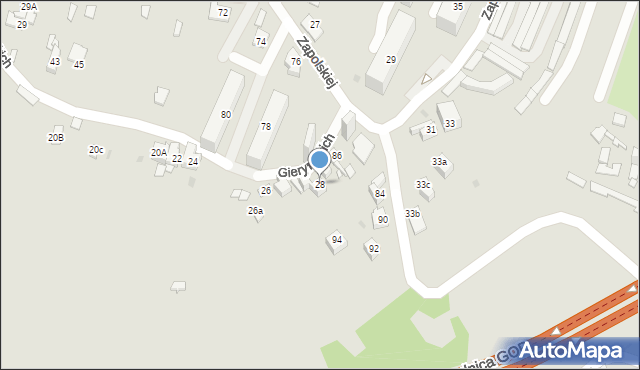 Sosnowiec, Braci Gierymskich, 28, mapa Sosnowca